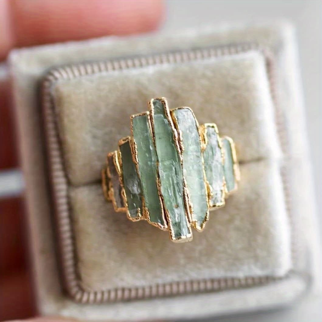 TEMU A Beautiful Bohemian-style Women's Ring, With Its Exquisite Metal Edge Inlay And Ingenious , Is Suitable And Love Additions. The Perfect Valentine's Day And Festival Gift