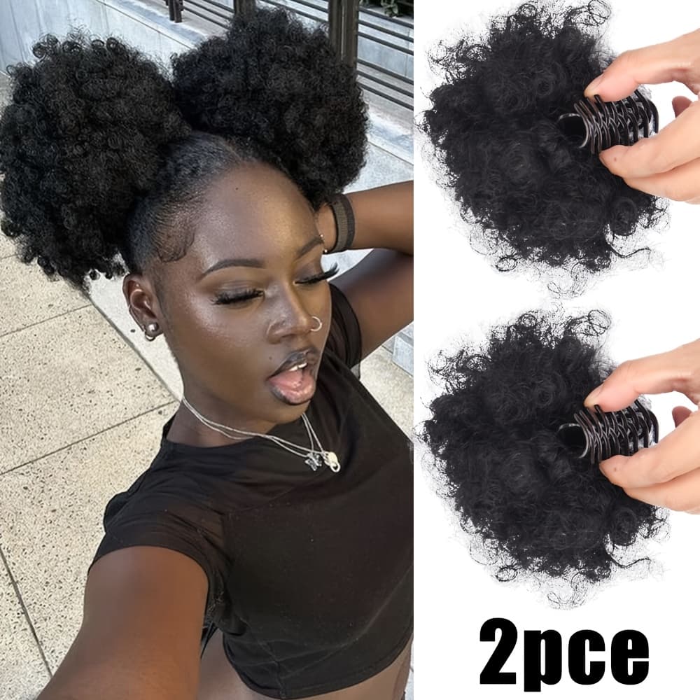 TEMU Are 2 Types Of Artificial Hair Clips: 1 As A Bun And As A Ponytail With Clips. Are Perfect For Women To Use . Additionally, Is A Ponytail Option Made From Synthetic Fibers