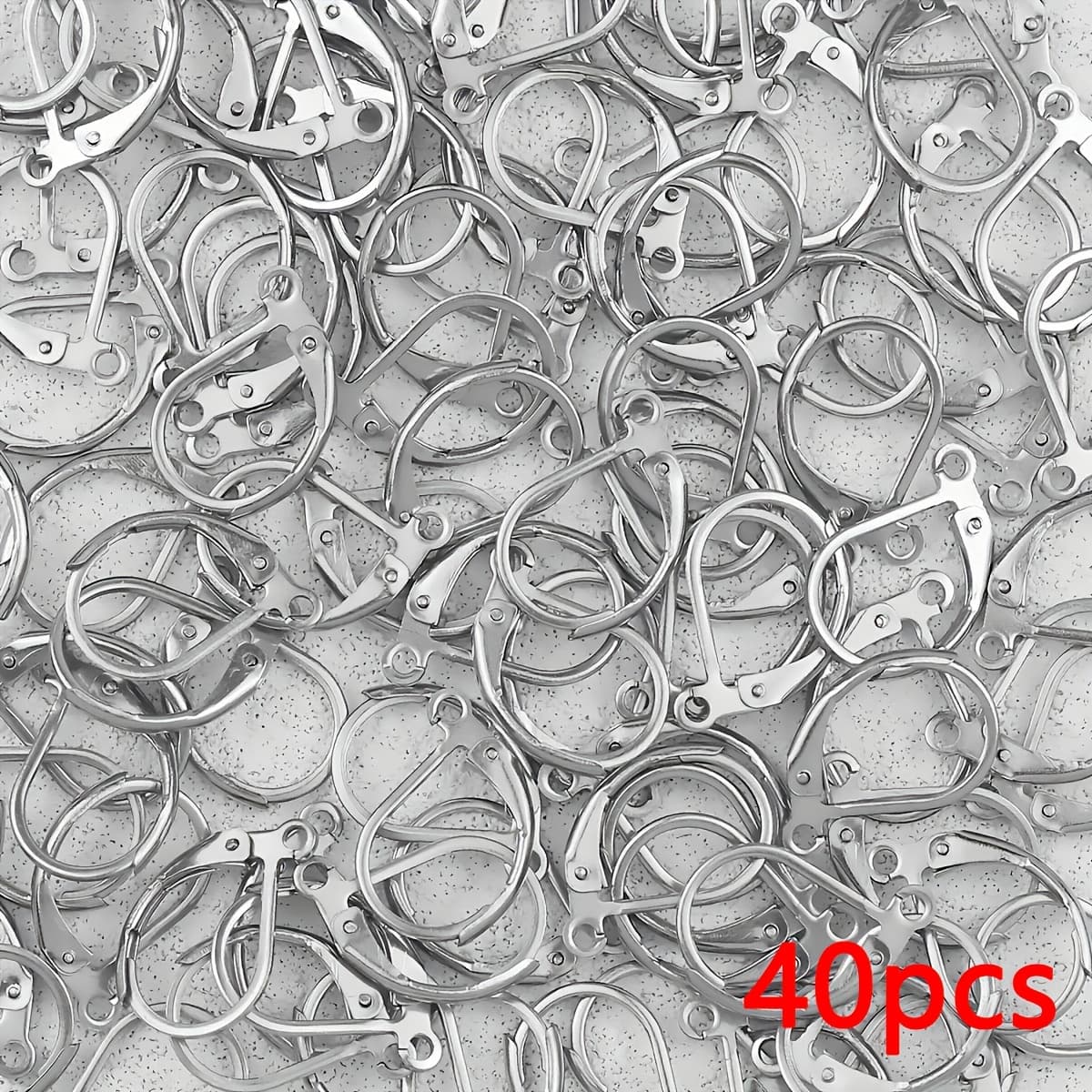 TEMU 40pcs 10x15mm Stainless Steel French Earring Hooks Ear Clips For Handmade Earrings Ear Jewelry Material Additions