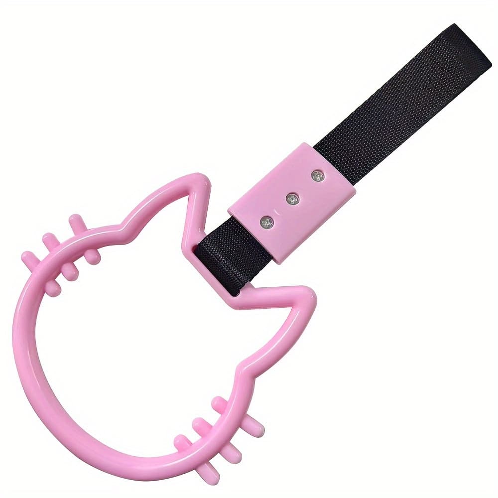 TEMU 1pc Jdm Cat Face Shaped Drift Handle Strap, Ring Styling Hand Strap For , Drift Auto Accessories