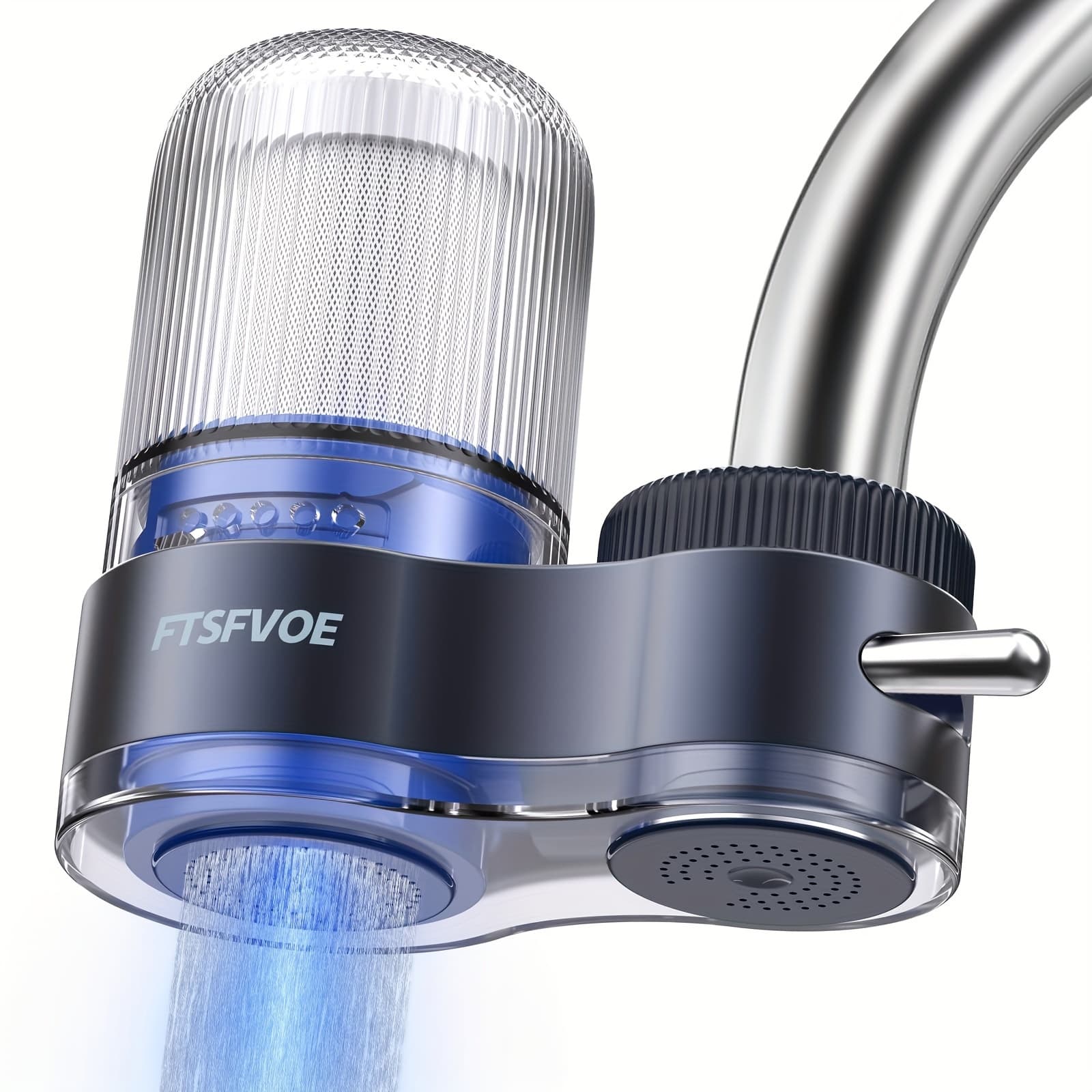 TEMU Water Filter For Sink, Faucet Water Filter With Lights, Activated Carbon Water Faucet Filter Reduces , Limescale, & With 2 Replacement Activated Carbon Fiber Filter Cartridge