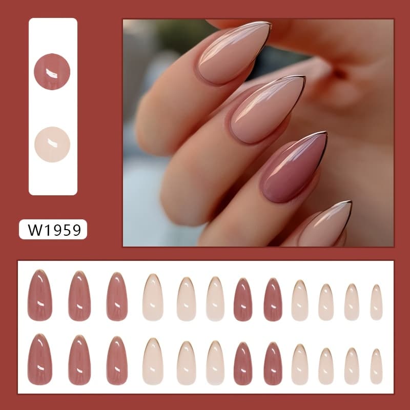 TEMU Trade Gentle Ice-through Mung Bean Nails Removable Wearable Nails Western