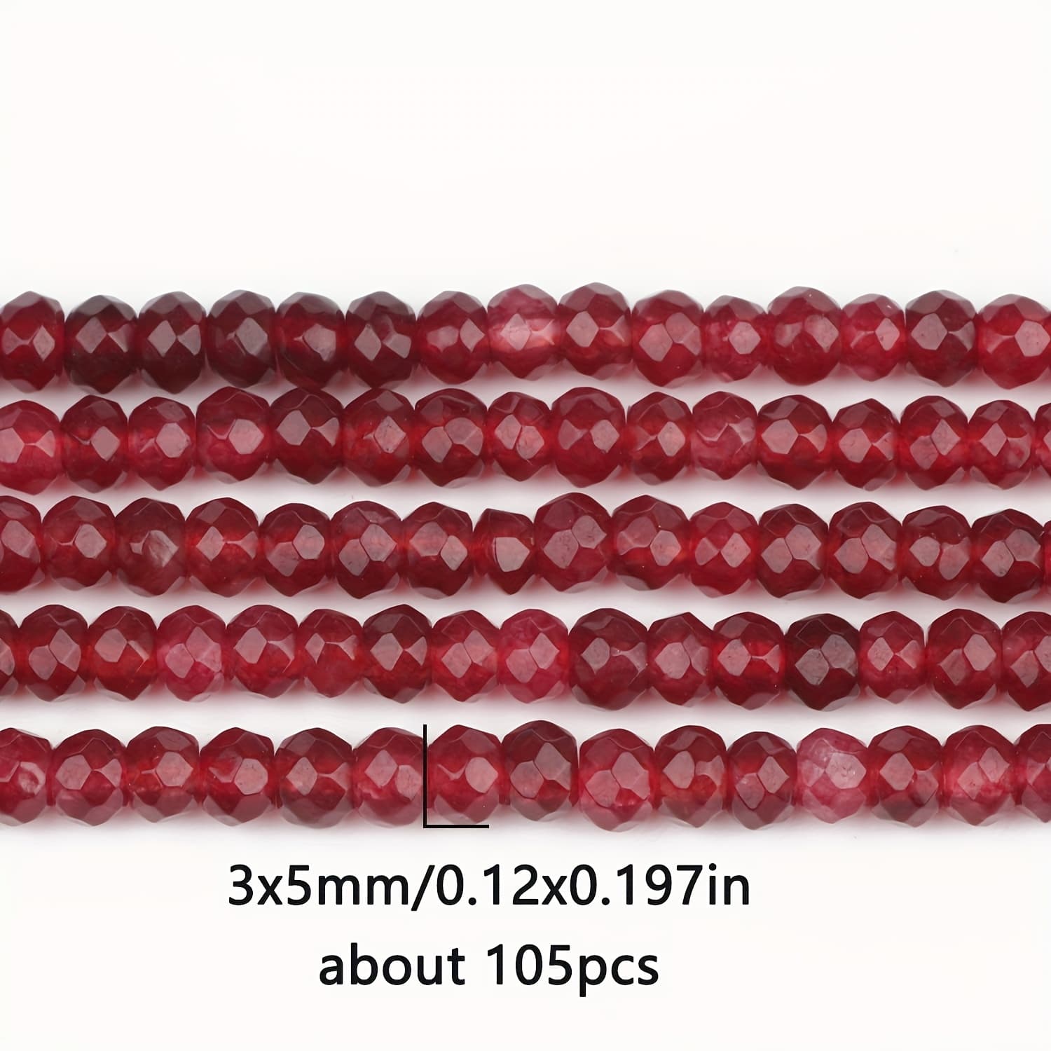 TEMU 3x5mm Approximately 105pcs Stone Beads - Beads, Artificial Jewelry For Diy Bracelet Necklace, Great Gifts