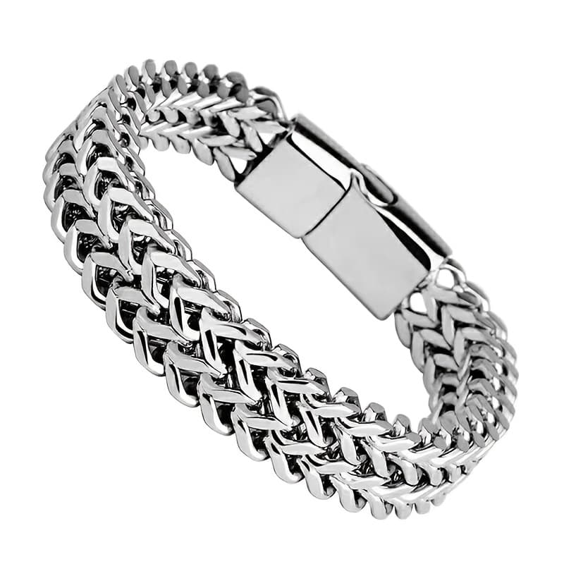 TEMU Men' Woven Stainless Steel Bracelet, Father's Day, Valentine's Day, Wedding Anniversary, Birthday Gift, Halloween, Christmas Gift
