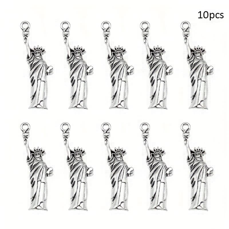 TEMU 10pcs Statue Of Pendants Alloy Statue Charms Set For Necklace Earring Jewelry Making Additions