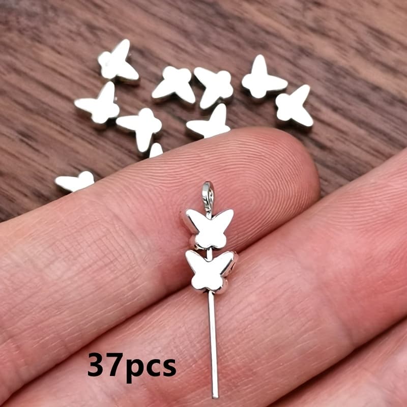TEMU 37pcs Shape Charm Small Hole Beads Pendant, Bohemian Style Jewelry Additions, Handmade Jewelry Making Bracelet, Necklace, Earring Additions 5x6mm