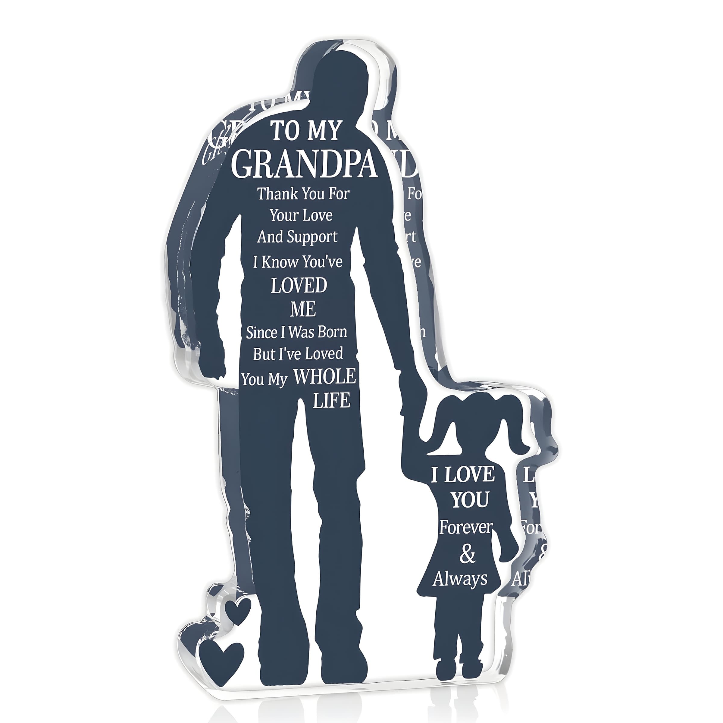 TEMU [2d Flat] [2d Flat] 1pc, Unique Grandpa Gift Acrylic Logo Grandpa Granddaughter Gift Grandpa Birthday Gift Grandpa Gift Father's Day Christmas Valentine's Day