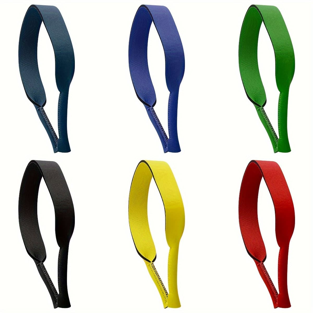 TEMU 6pcs Adjustable Sports Glasses Straps - Durable Neoprene, Running, Cycling & Swimming,