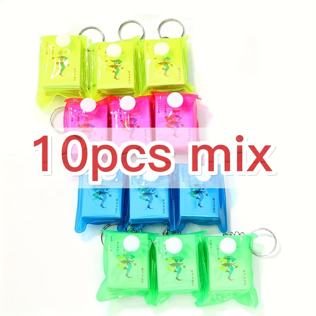 TEMU 10pcs Mini Card Keychain Set, Fun And Unique Pocket Cards, Perfect For Party Favors Or Birthday Gifts