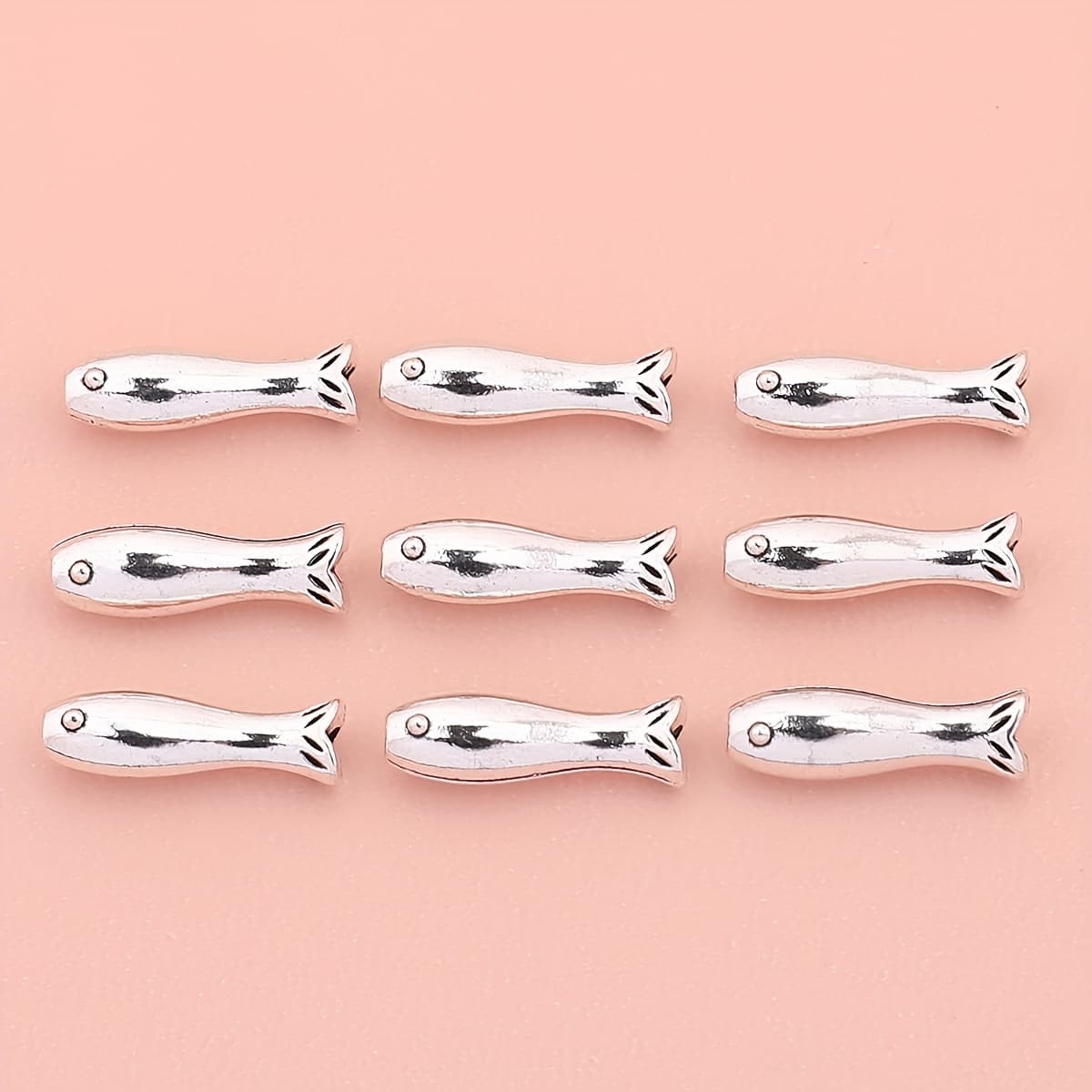 TEMU 30pcs Small Fish Spacer Beads, Decorative Spacers, Round Spacer Beads, Alloy Accessories For Necklace Bracelet Earrings Jewelry Making, Diy Craft Supplies, Holiday Accessories