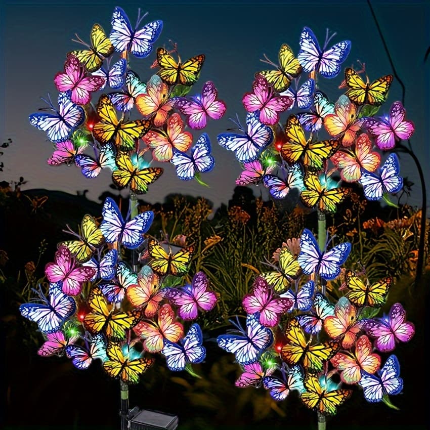 TEMU Upgraded 2-pack Solar Garden Lights - Weather-resistant Outdoor Decoration For Lawn, Courtyard & Garden