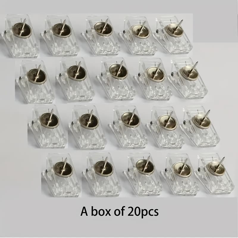 TEMU 20pcs Acrylic Push Pin Clips For Cork Boards, Bulletin Boards & Photo Walls - Clear
