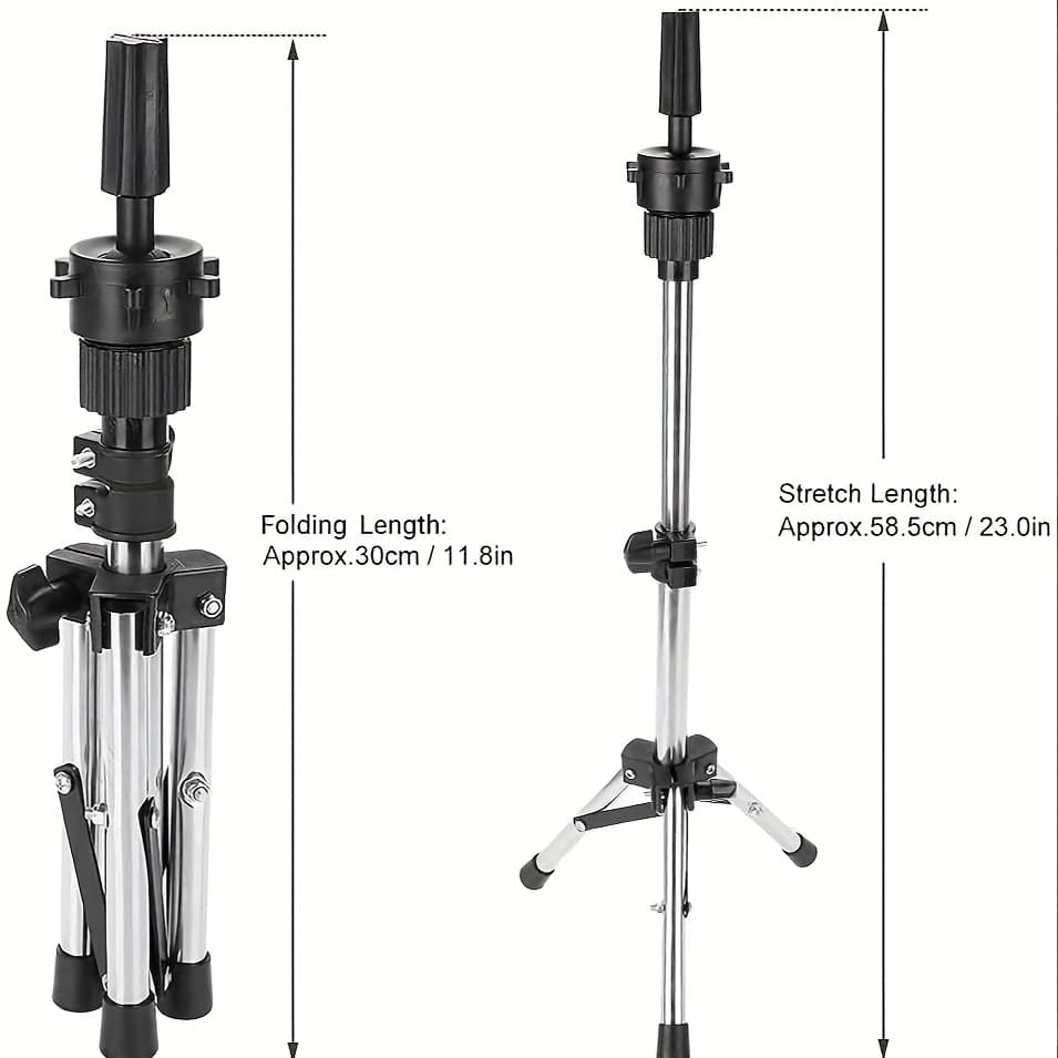 TEMU Wig Stand Head Stand Wig Training Head Stand Hair Clamp Trainer Tripod Fixed Base