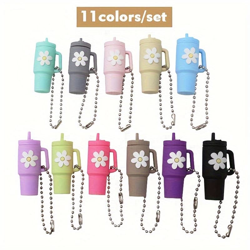 TEMU 11pcs Cute Keychains - Soft, Flower Designs For Home