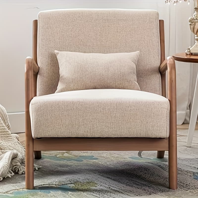 TEMU Modern Wooden Frame Decorative Chair With Backrest Office Leisure Back Chair