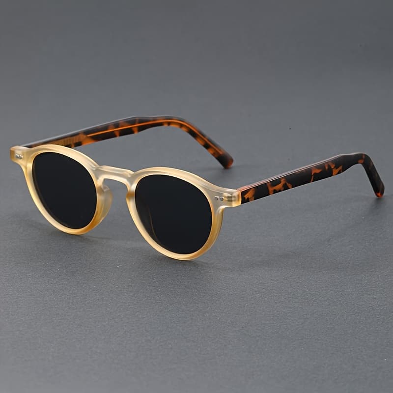 TEMU Small Round Frame Retroshades - Glasses Versatile Style Fashionable Street Photography Style , Without Battery