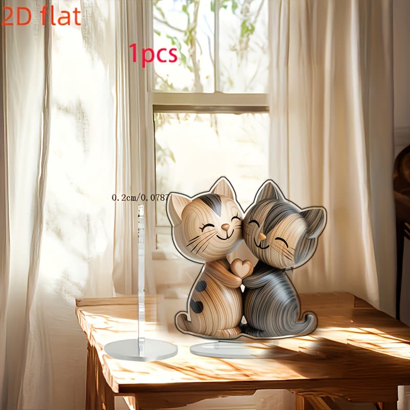 TEMU 2d Flat, Desktop Ornament Decoration, Cute Cat Ornament, Different Charm!!