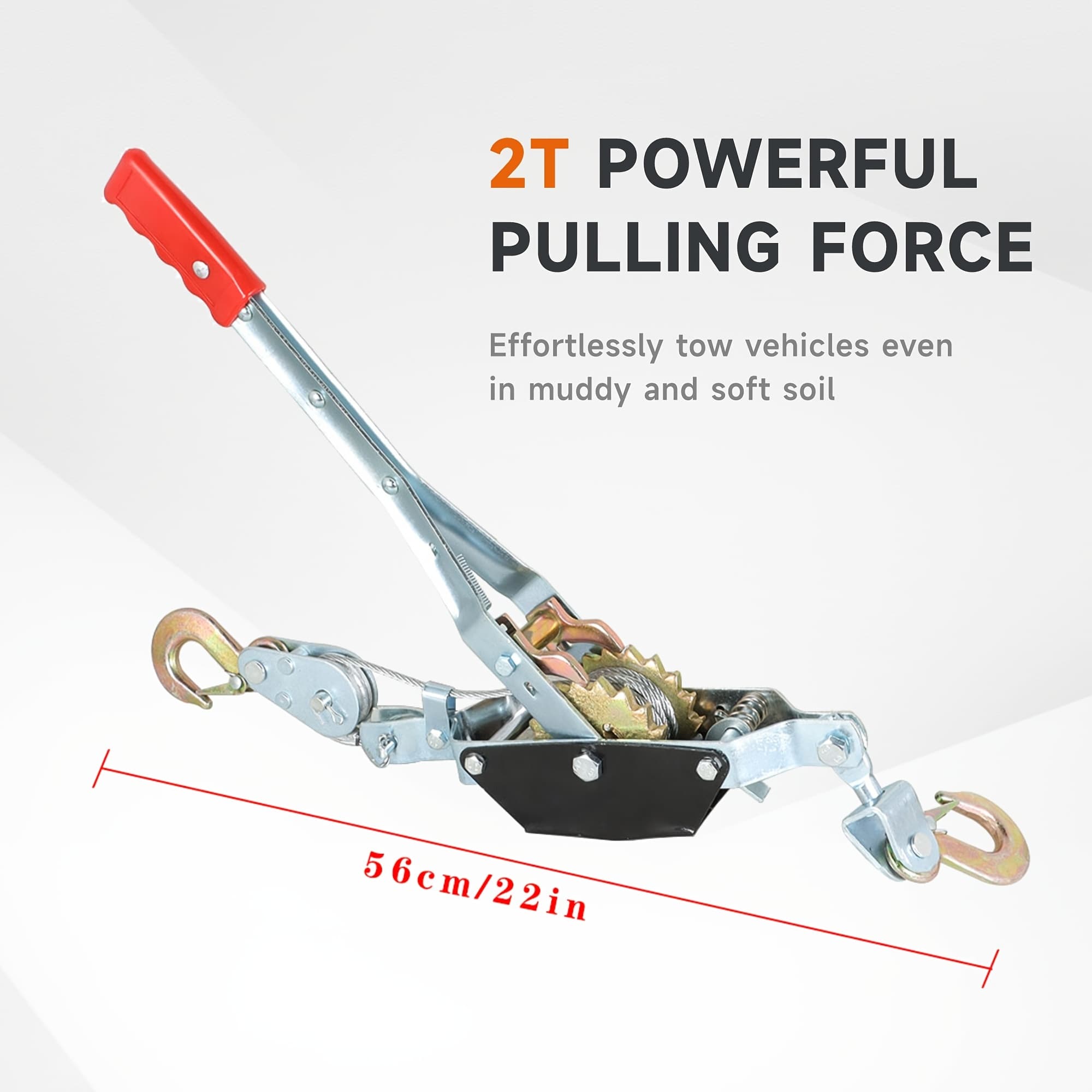 TEMU Heavy-duty Metal Double- Cable, Steel Cable Ratchet Towing Tool, Used For Towing And Rescue