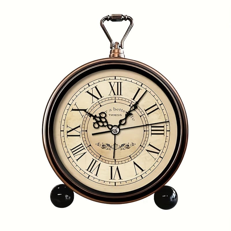 TEMU Classic Silent Featuring Roman , Spacious Face, Metal Construction, Battery-powered, High- For Bedrooms And Living Rooms, Nightstand Alarm Clock, Perfect Gift