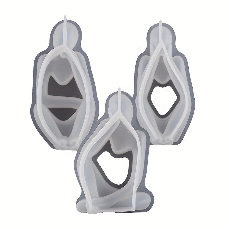TEMU 3pcs/pack Body Art Silicone Resin Mold, Candle Holder Making Silicone Molds Silicone Molds For Epoxy Resin Crafts Decorative Table Ornament