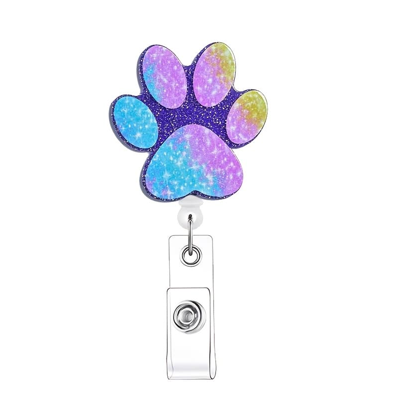 TEMU 2d Adorable Paw Badge Reel With A Retractable Swivel Alligator Clip, Perfect For Pet Enthusiasts, Veterinarians, Veterinary Technicians, Nurses, Teachers, And Dental Professionals