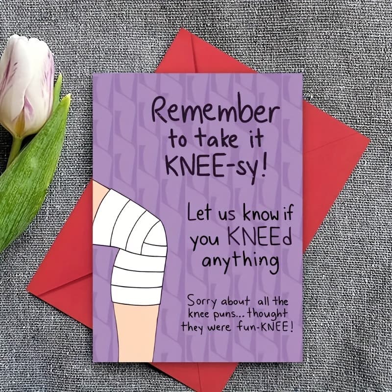 TEMU 2pcs (1 Card + 1 Envelope) Greeting Card - Humorous Pole Dancing Accident Design - Get Well After Surgery Wishes For Men, Women, - And Greeting Card For Anyone