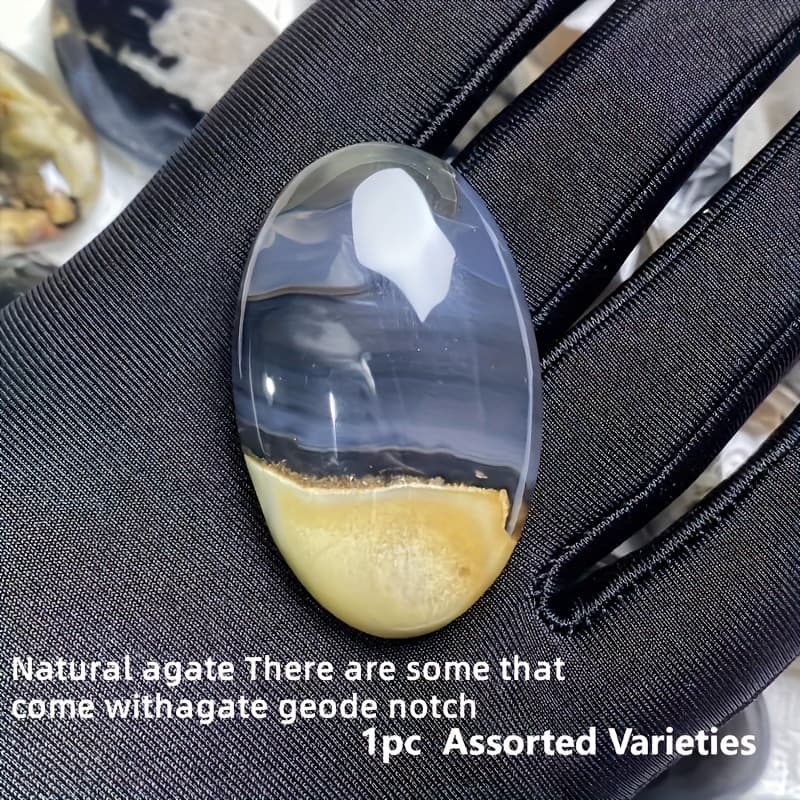TEMU Random 1pc Natural Fluorescent Agate Palm, Reactive Agate Palm, Home Decor
