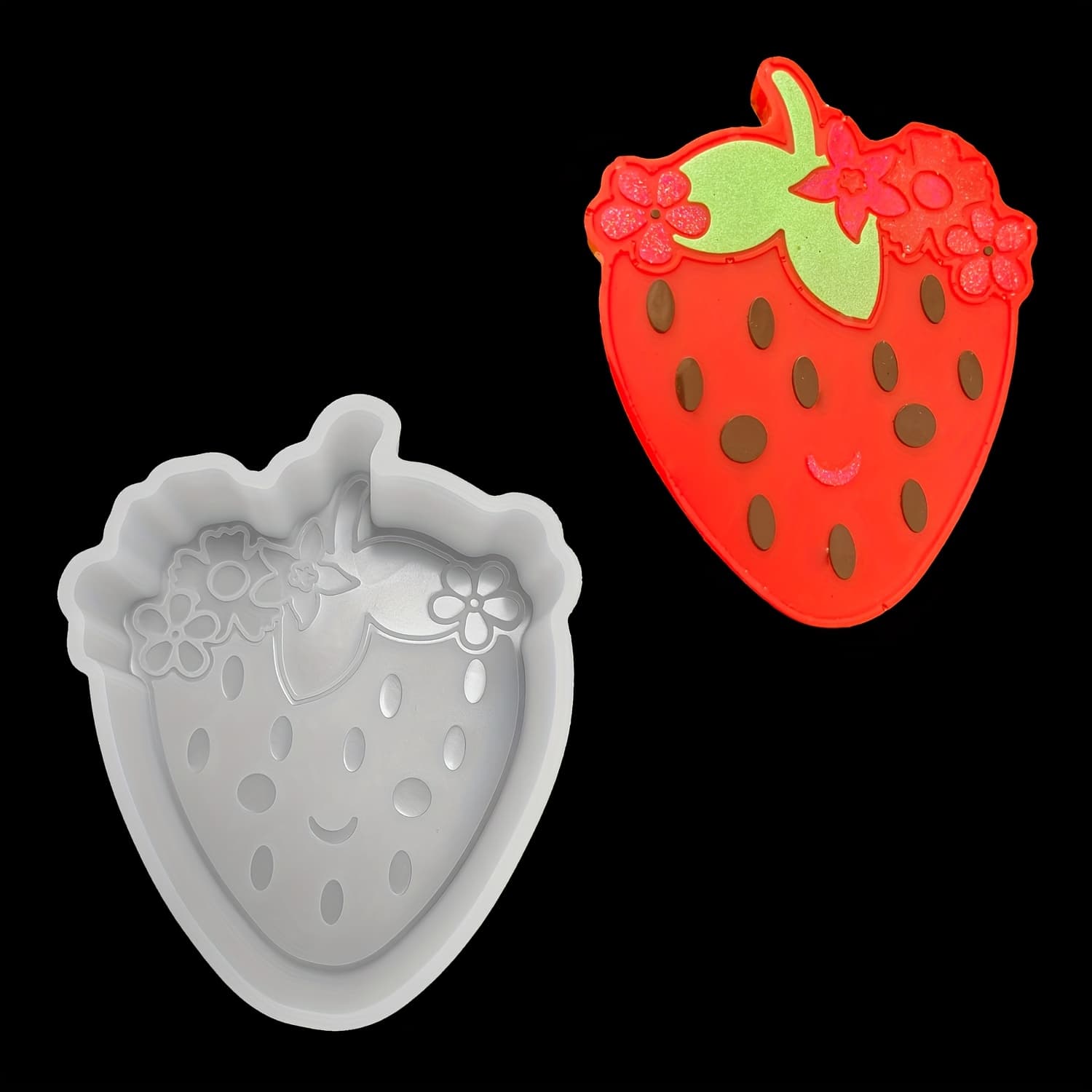 TEMU Strawberry-shaped Silicone Mold For Aromatherapy Beads, Soap, Candles & Crafts - Diy Resin Casting Tool, Air Freshener, Epoxy Resin, Decorative Crafts