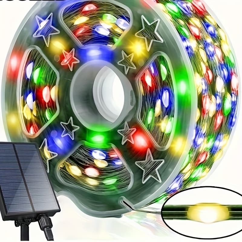 TEMU 300-led Solar String Lights, Garden And Courtyard Lighting Decor Outdoor Solar Lights, Home Decor, Holiday Decorations, In 3 Colors (white/ Warm White/ Color-changing), Style, Tree Decorations