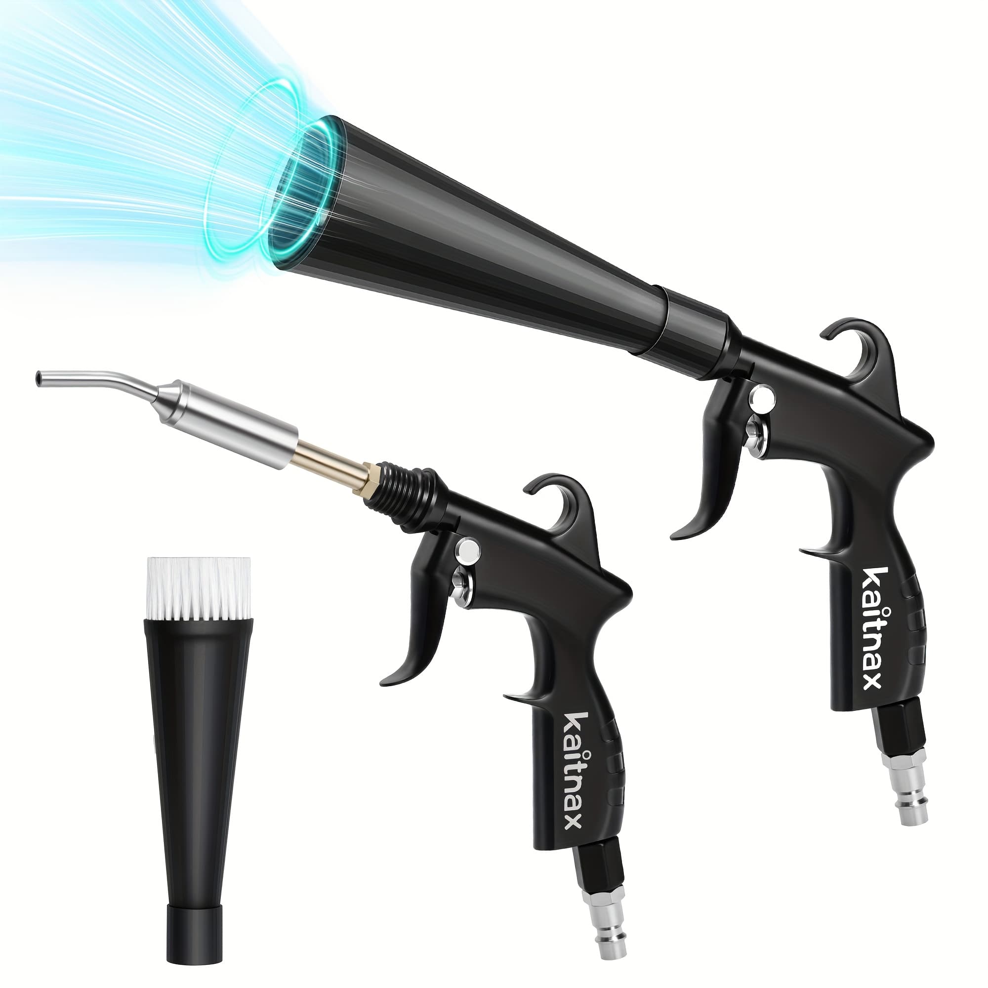TEMU Air Blow Gun Interior Cleaning Gun High Pressure Detailing Cleaning Tool With Nozzle And Auto Detailing Dusting Brush For Quickly From Surface Effective Detailed Particles Removal