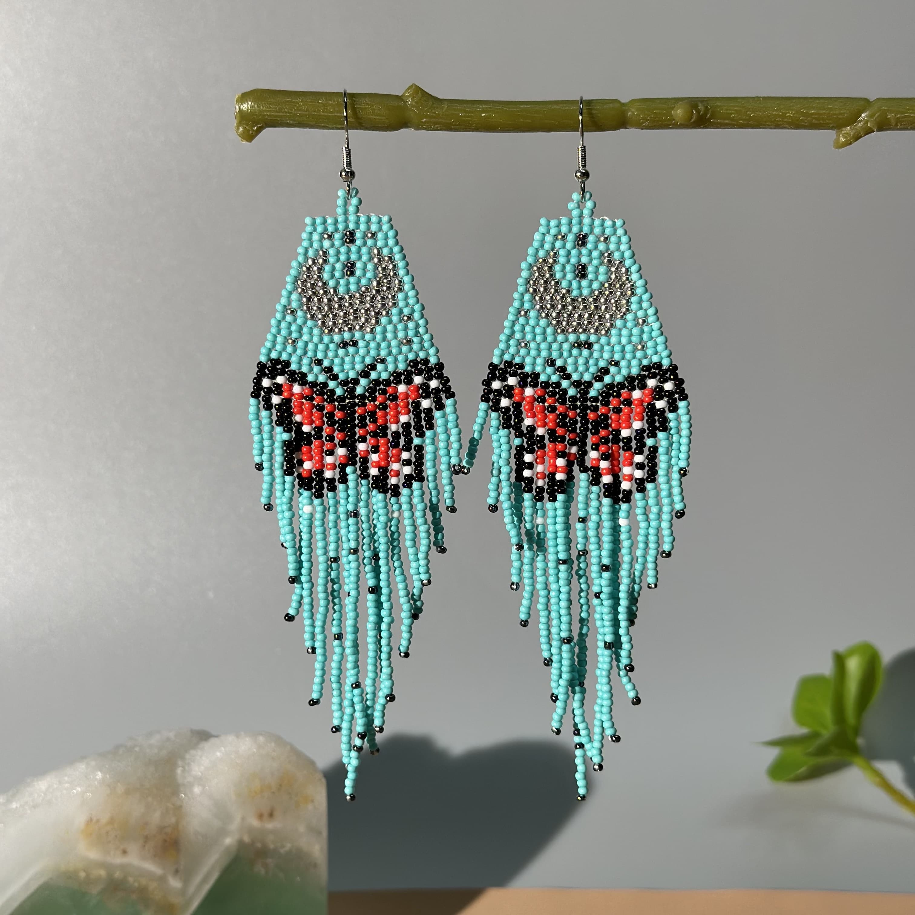 TEMU [everyday ] Bohemian Tassel Earrings - Gothic Style, Beaded Teardrop Design With Colorful Accents, Ideal For Daily Wear Or Festivals, Perfect Valentine's Or Christmas Gift, Earrings