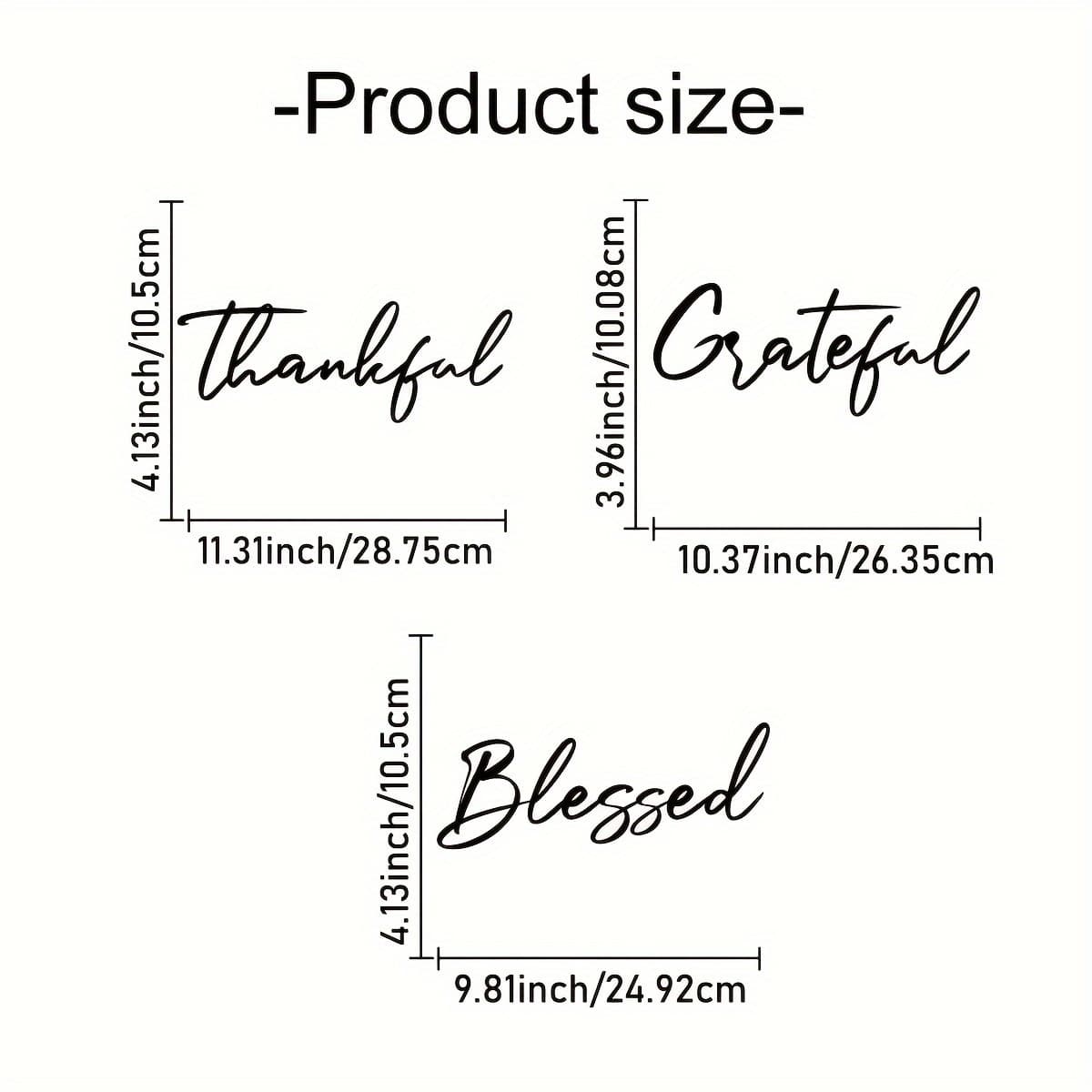 TEMU 3pc Grateful Metal Wall Art - Represent Sign With Art Design - Restroom Decor For Guest Wc With No Feathers Bathroom, Kitchen, Bedroom, Living Room Decor