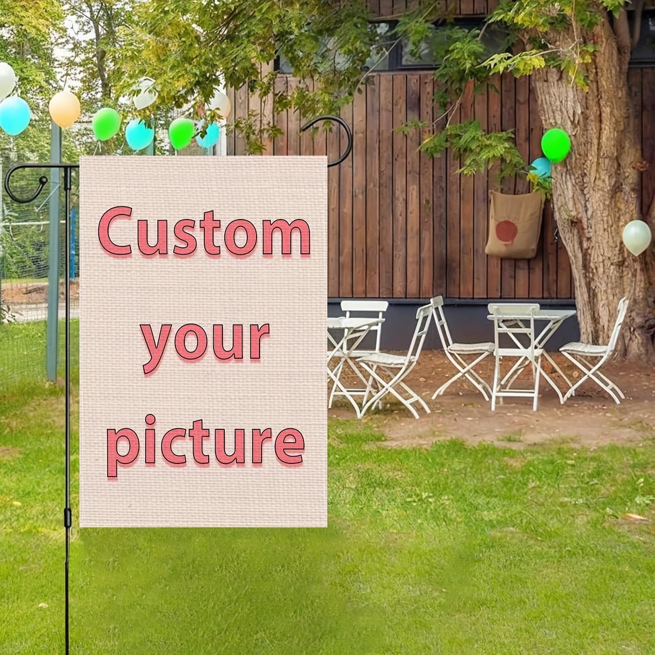 TEMU A Customizable Double-sided Garden Flag - Personalized Outdoor Decoration 12 * 18 Inches, Add Your Own Picture, Suitable For Yards, Lawns Or (excluding Flagpoles) Personalized Garden Flag