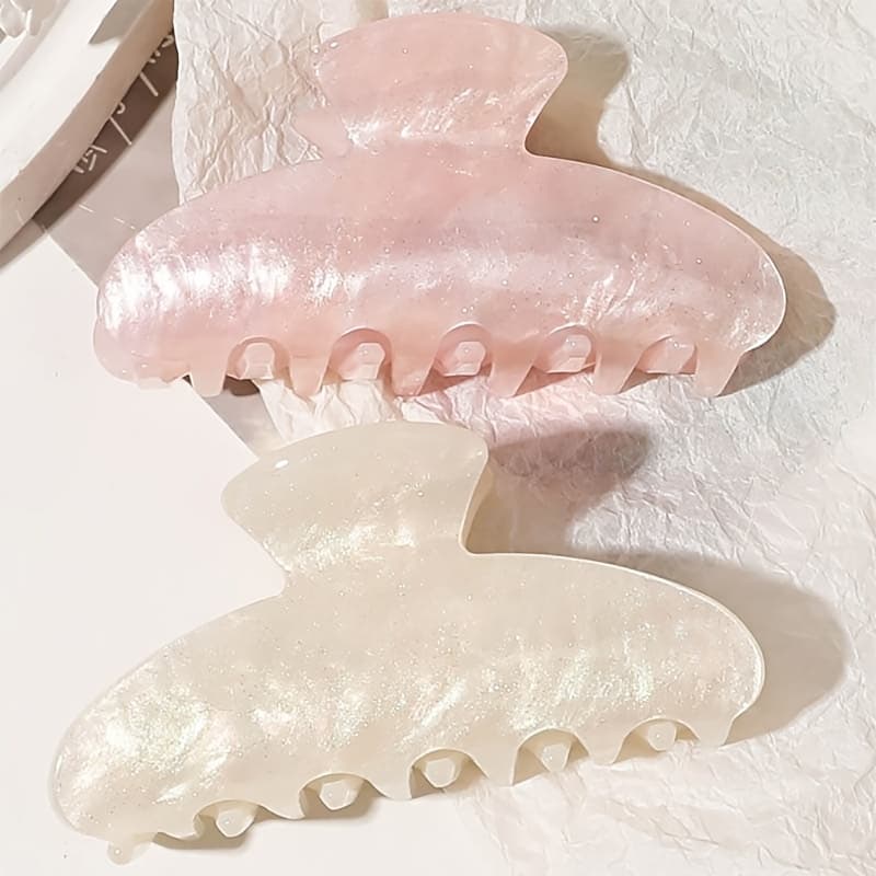 TEMU 2pcs Hair Claw Clip Easy High-end Hairpin Back Of Head Hair Styling Clip Shark Clip Hairpin Headwear