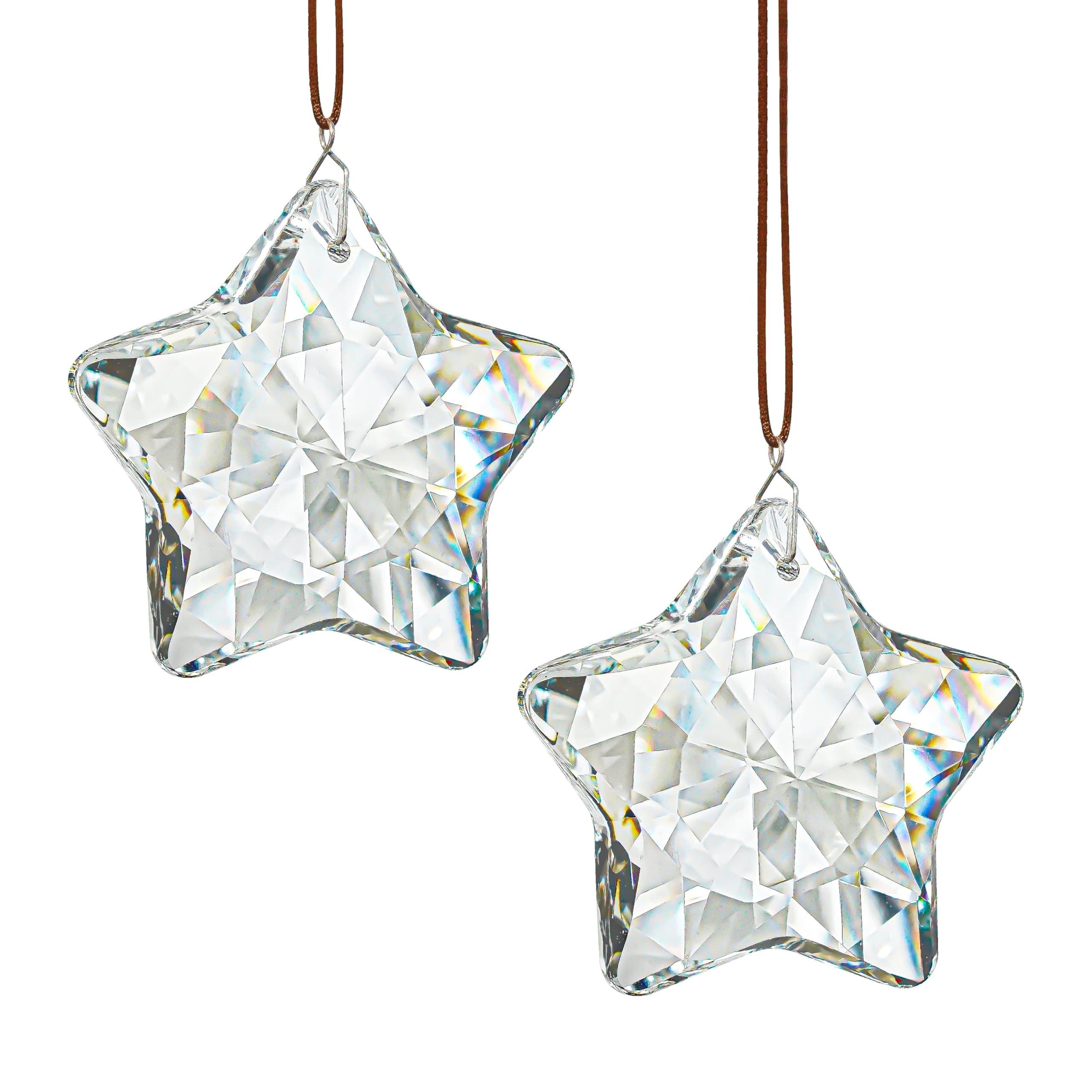TEMU 2pcs 2" Catcher Prisms For Windows Star Chandelier Crystals Clear Hanging Crystals For Patio,chandelier,garden Decoration
