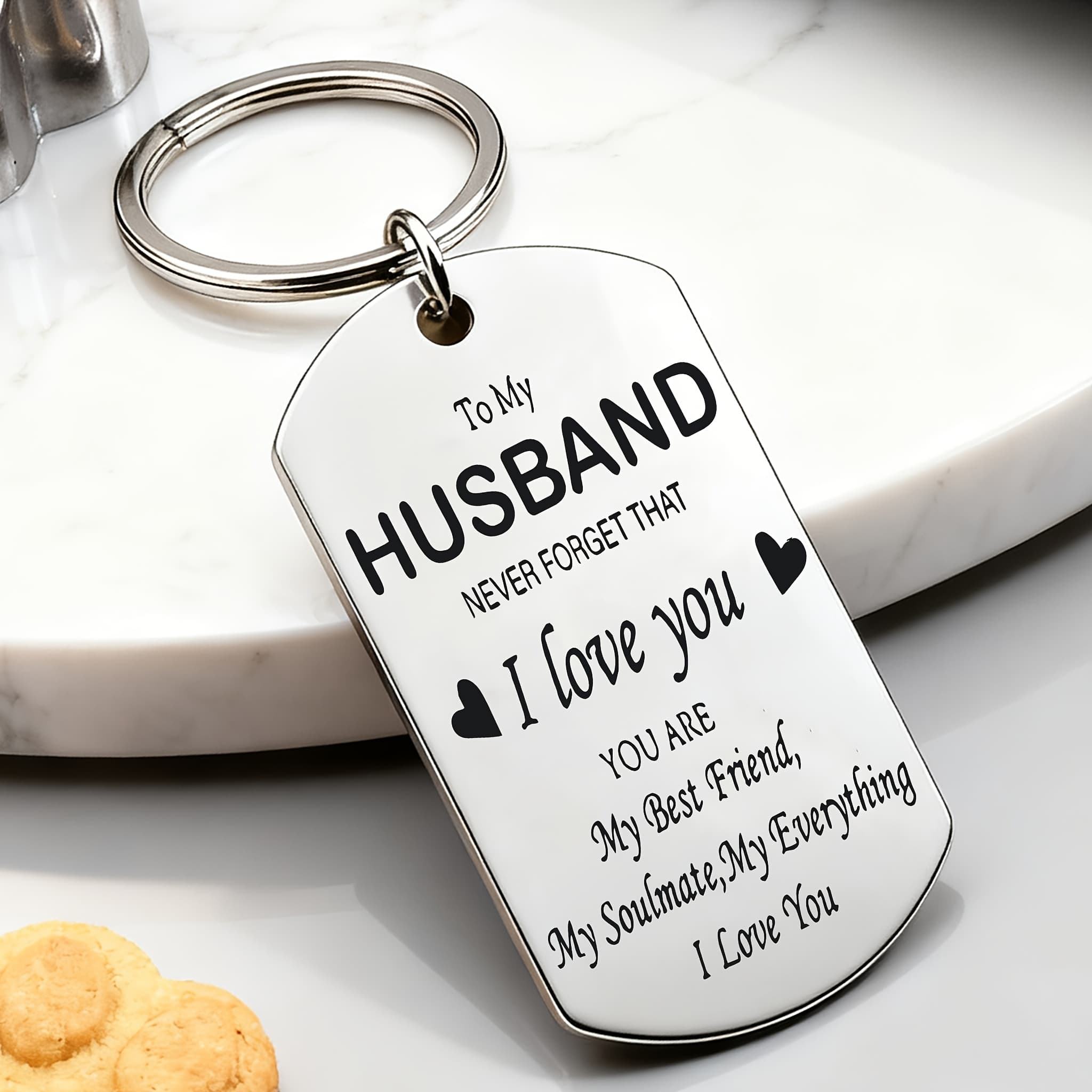TEMU To My Husband, Never That I Love You. You Are Friend, , And Everything . I Love You. Romantic Quotes, Creative Stainless Steel Keychain