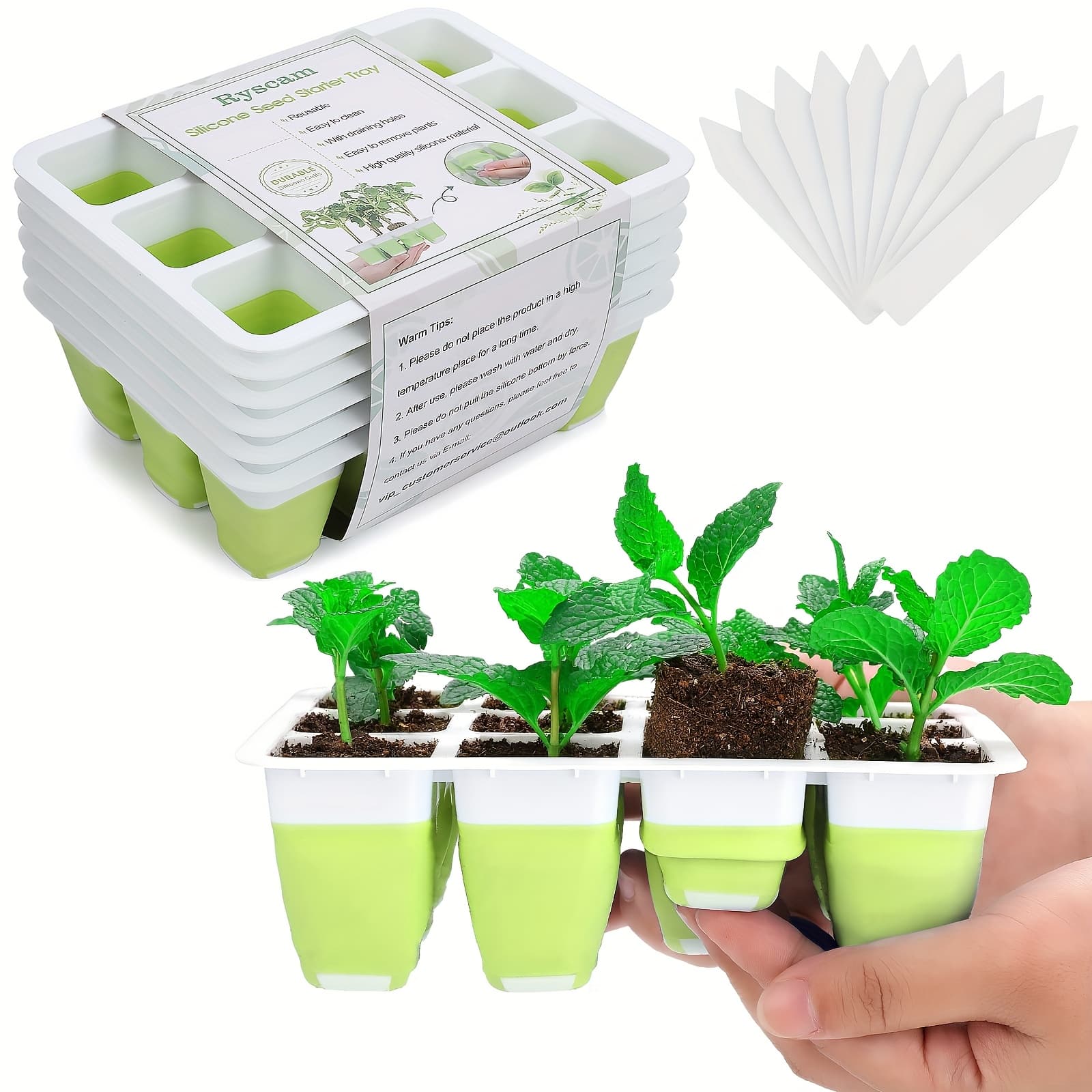 TEMU 2pcs/6pcs/10pcs Seed Starting Tray, 2025 Newest Seed Starting Kit -seed Starting Tray With Flexible Pop-up Units -easy To , With Drainage Holes, Perfect For Seedlings, Without Bottom Tray
