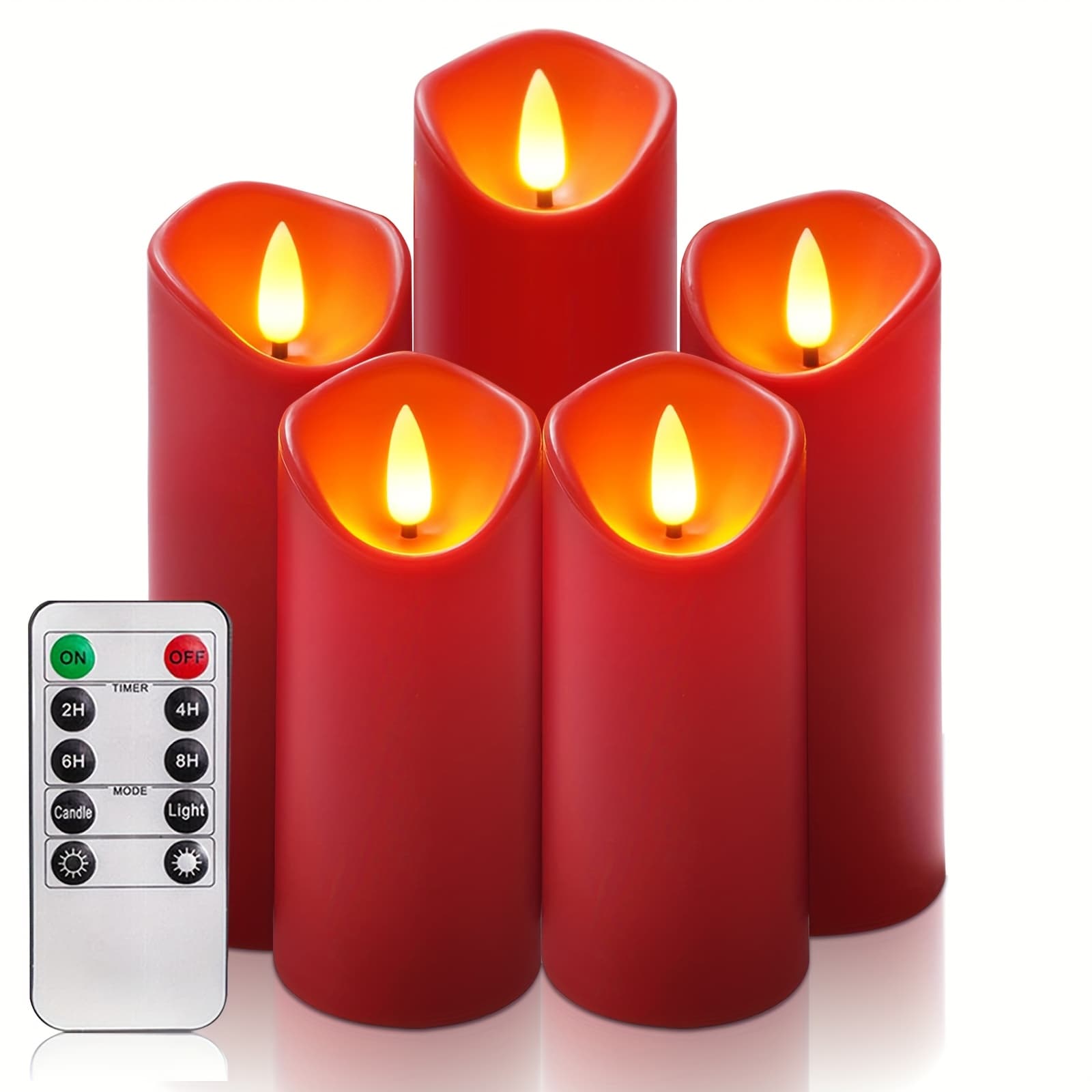 TEMU Set Of 5 Halloween-themed Candles That Operate On Batteries, Featuring Remote Control And Timers