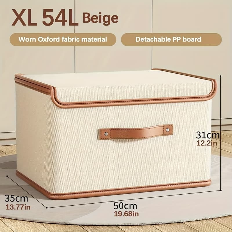 TEMU 2-pack Large Foldable Storage Bins With Lids, Multifunctional Clothes Organizer For Travel, Home, Dorm, Bedroom, Closet, Under-bed Storage
