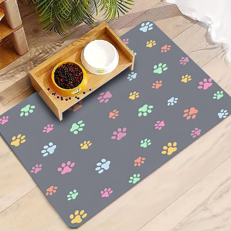 TEMU 1pc (1pc) Diatomite Pet Feeding Mat Suitable For , Absorbent Non-slip Washable Food/water Bowl Mat With Diatomite Technology, Durable For Floors,, - Ideal Gift For Pet Owners