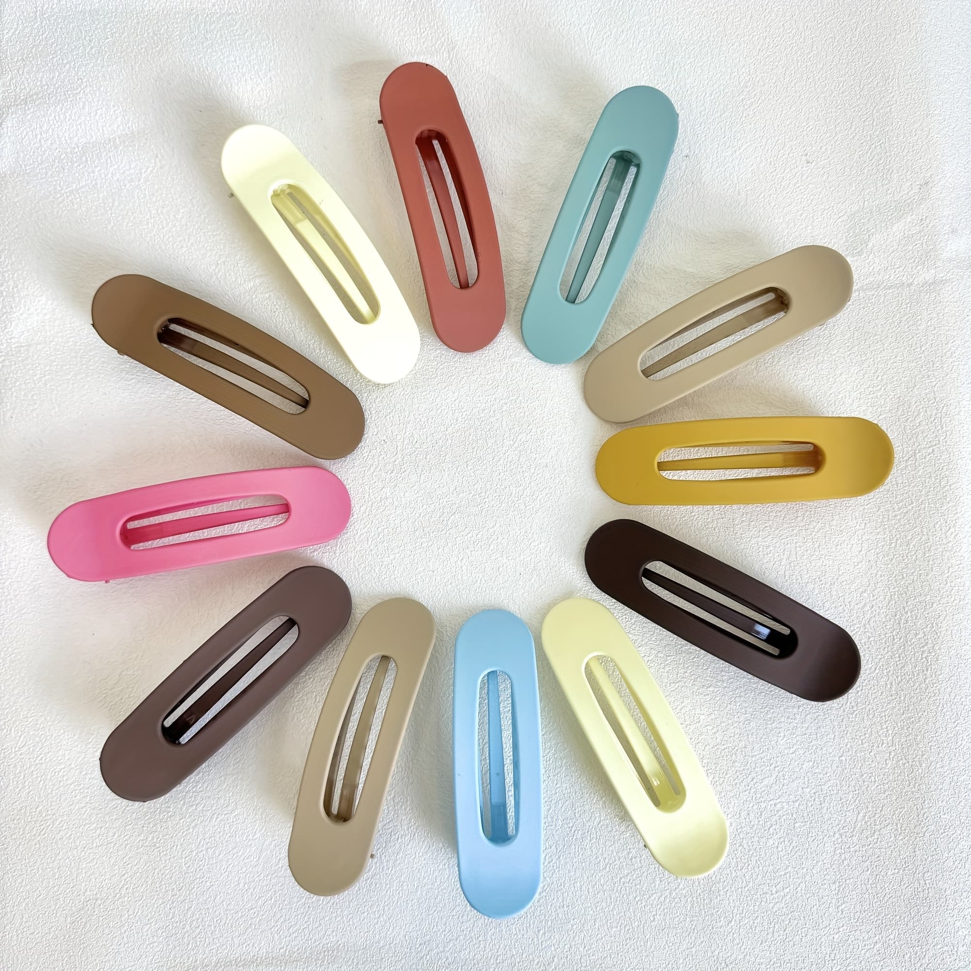 TEMU 12pcs/ Set Solid Color Hair Clips Hair Side Clips Bangs Clips Elegant Hairdressing Accessories For Women And Daily Uses