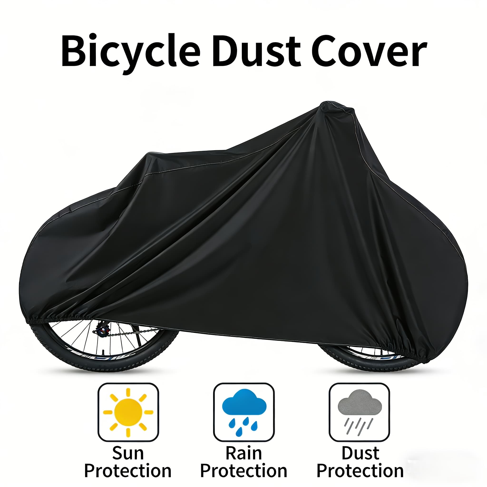 TEMU Universal Motorcycle & Bike Cover, Sun Rain Dust All Weather Protection, Heavy Duty Peva, Elastic Hem, Fits Most Motorcycles, Electric Bikes & Bicycles