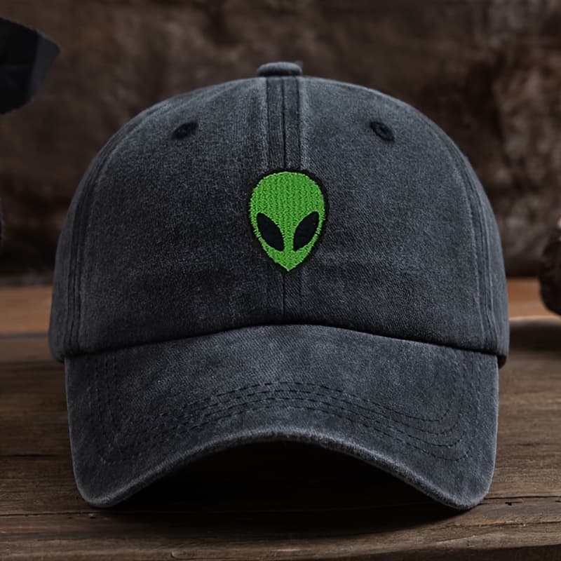 TEMU Embroidered Baseball Unisex Washed Retro Adjustable Brim Trendy Hat