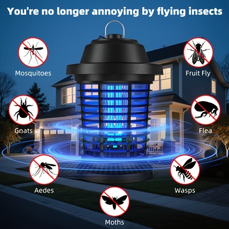 TEMU Bug Zapper, Zapper, 90-130v, 4200v, Abs Plastic Outer (black), Suitable For Indoor Fly Protection, Household Control Equipment, Fly Traps, Flying Insects Zapper, Fathers Day Gift