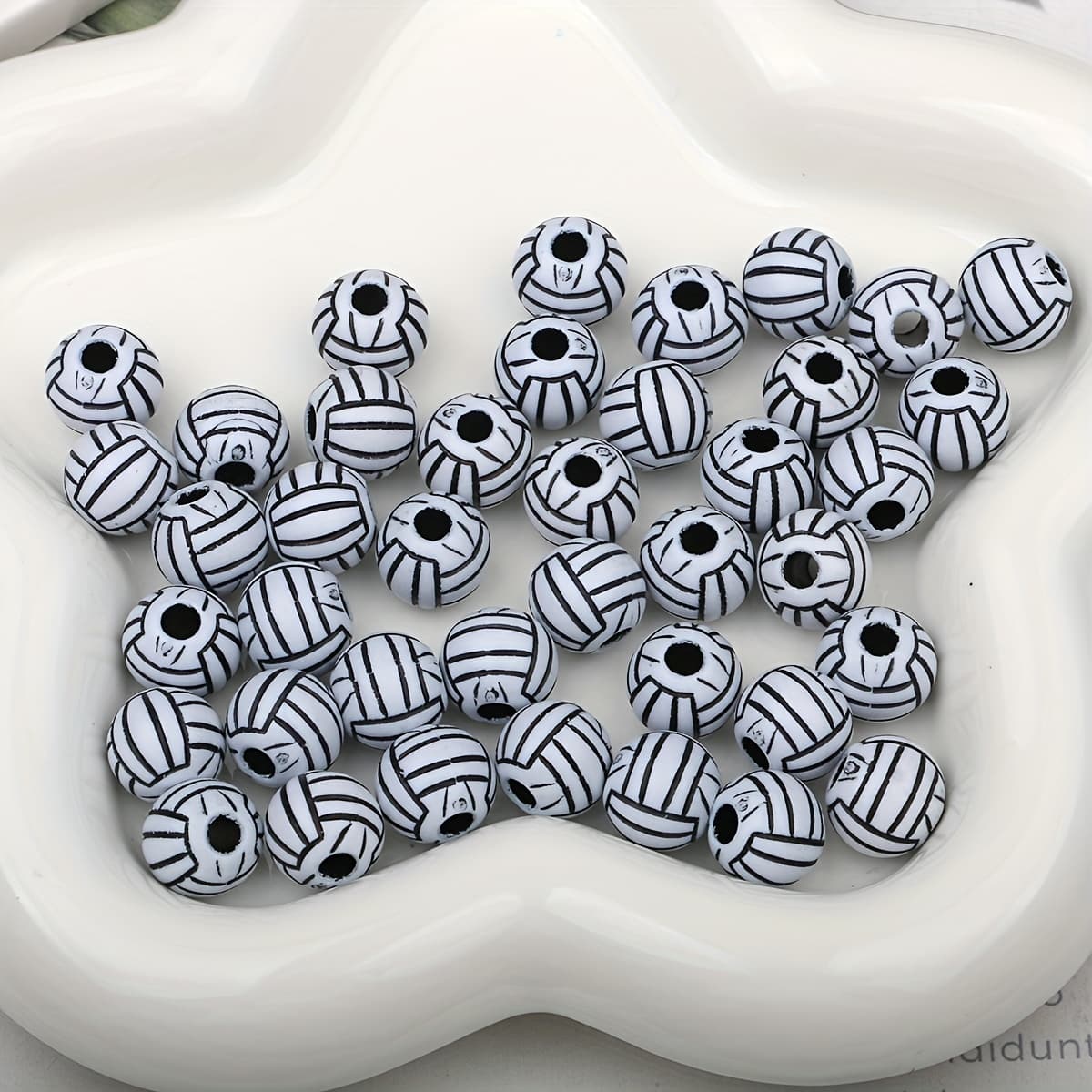 TEMU 40pcs Acrylic Volleyball Beads For Jewelry Making Necklace Bracelet Crafts