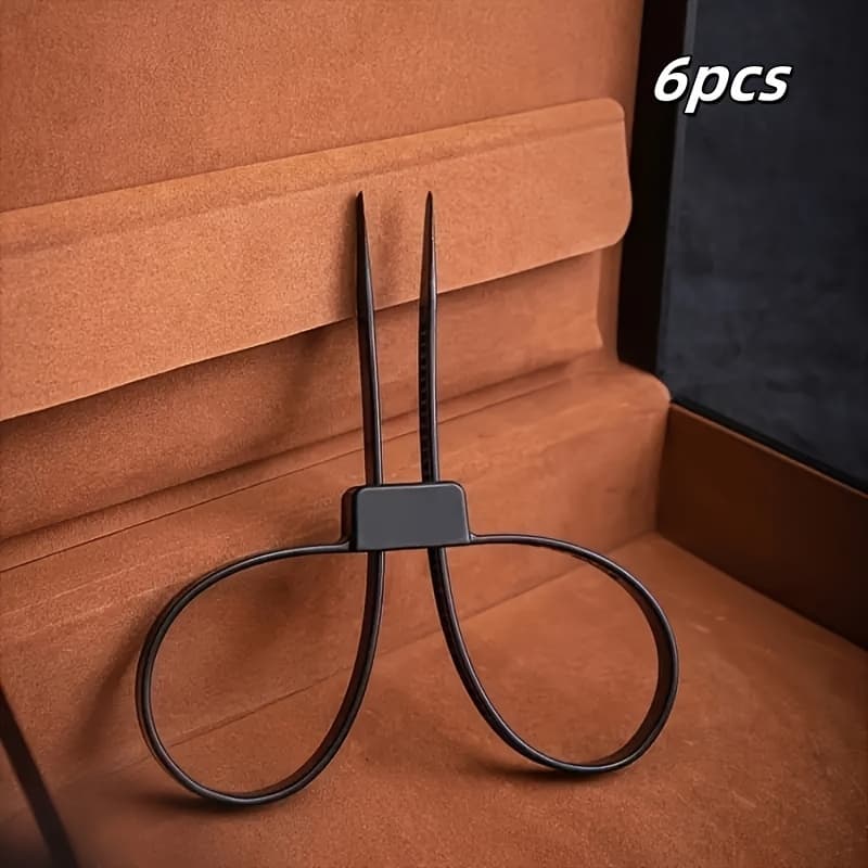 TEMU 4/6pcs, Zipper Cable Tie, Disposable Heavy-duty Tie, Cuffs, Flexible Tie, Plastic Nylon Tie, Uv Resistant And Heat-resistant Black Tie, Tensile Strength 113.4kg
