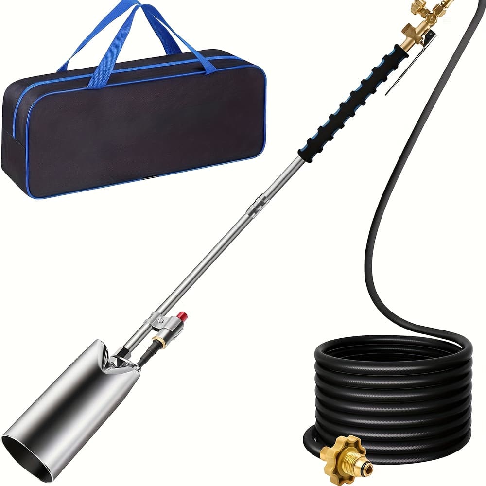 TEMU 10ft Propane Torch Weed Burner Kit, High-output For Weed, Roofing, Road Marking, Charcoal, Heavy Duty With Self Igniter And Turbo Trigger, Perfect Father's Day Gift(tank Not Included)