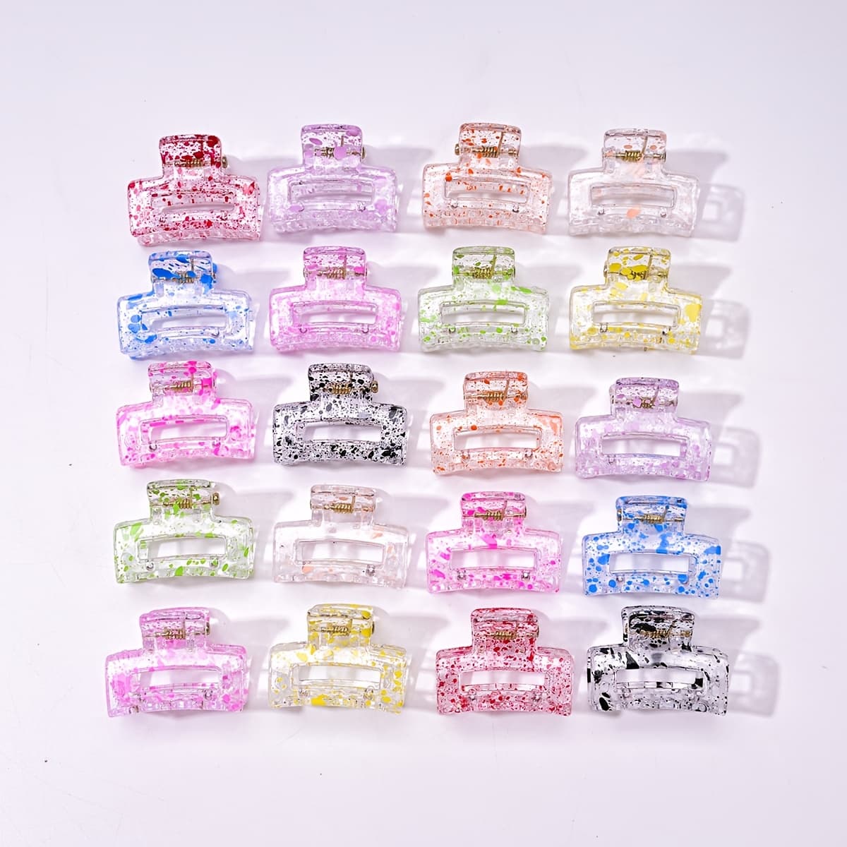 TEMU 20pcs Color Random Delivery Ladies Hairpin Rectangular Shape Handmade Spray- Additions Suitable For Bangs Broken Hair Small Braids Plastic Small Hair Clips