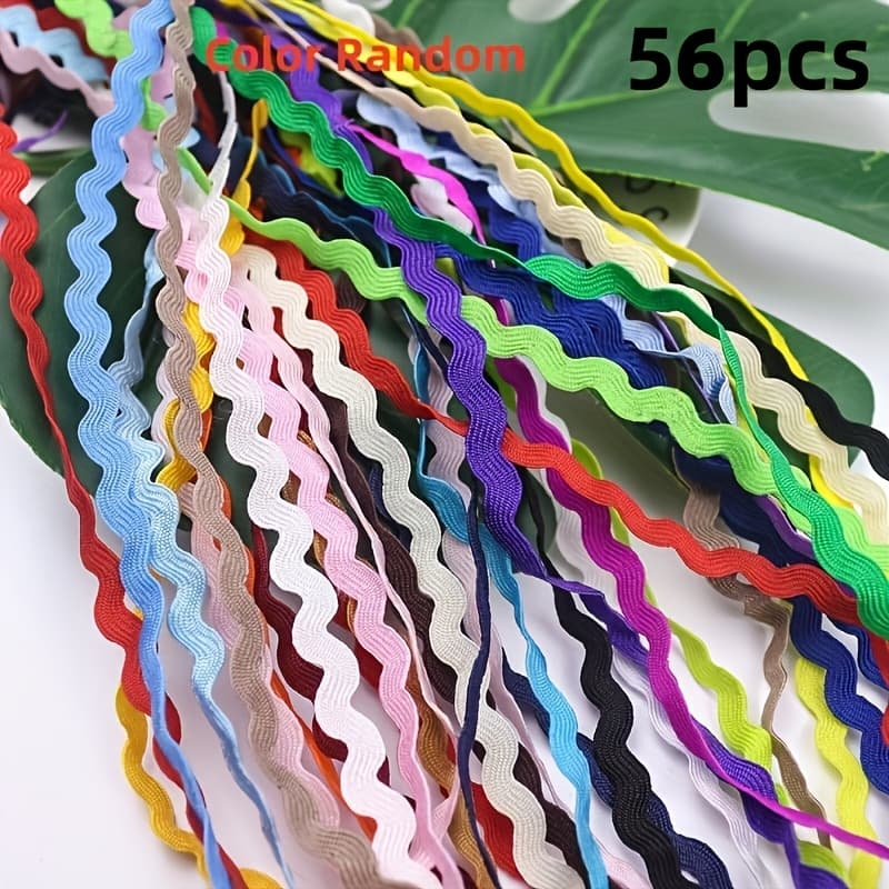 TEMU 26/56pcs 28.5cm Curved Lace Ribbon Webbing - Versatile Diy For Clothing Decoration, Seasonal Event Ribbons - Ideal For Easter, Christmas, Valentine's Day Diy Projects