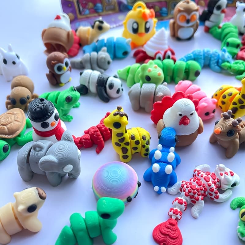 TEMU 30pcs Mini 3d Printed Animals Including Duck, Dolphin, Frog, Rabbit, Turtle, Etc. Cute And Delicate. Perfect For Jewelry, Party Favors, Decor And Ideal Easter And Holiday Gifts